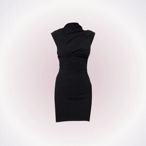 RTA Holly twisted high neck mini organza jersey dress | Sz 4, NWT